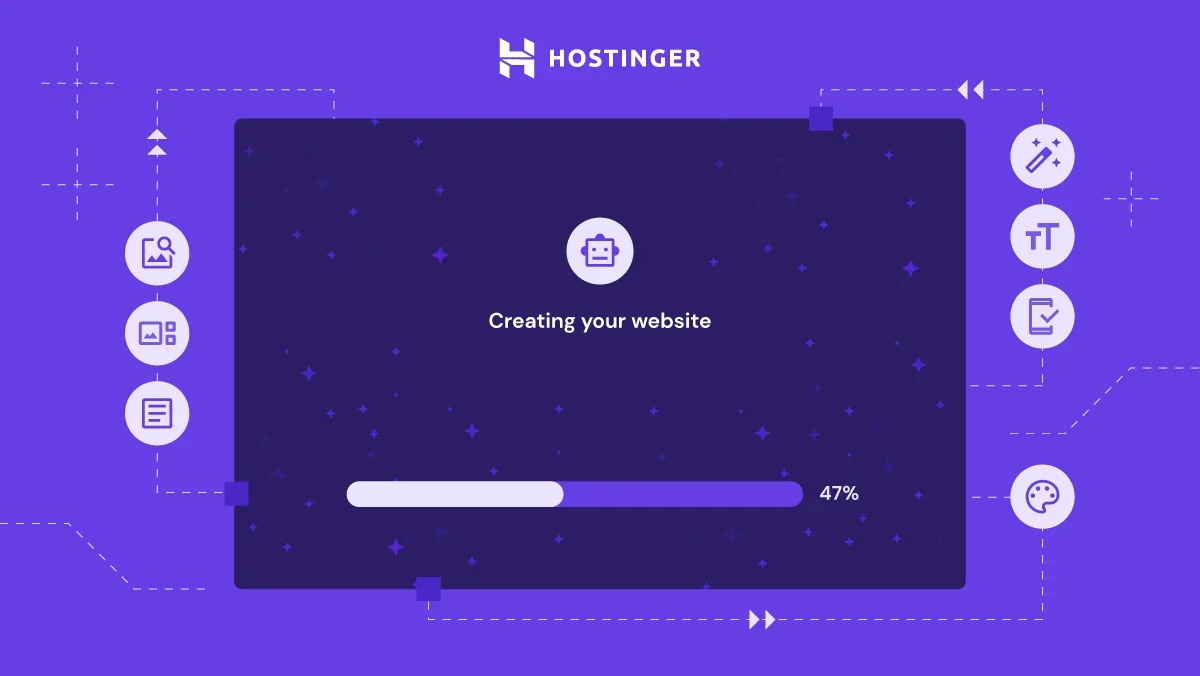 Hostinger AI Website Builder creating the website with AI