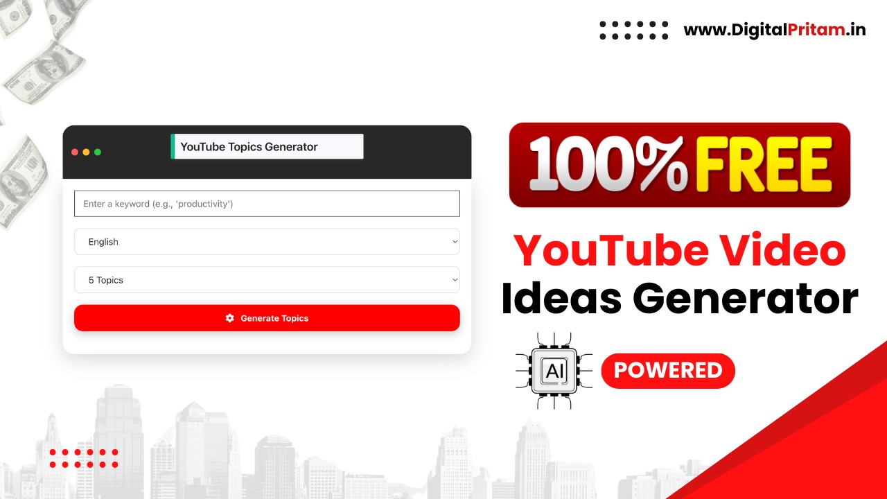 Ai YouTube Video Ideas Generator by Digital Pritam AI YouTube Video Ideas Generator