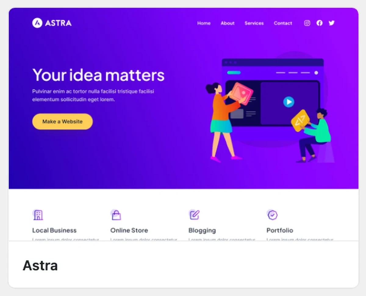 Astra in the WordPress theme directory