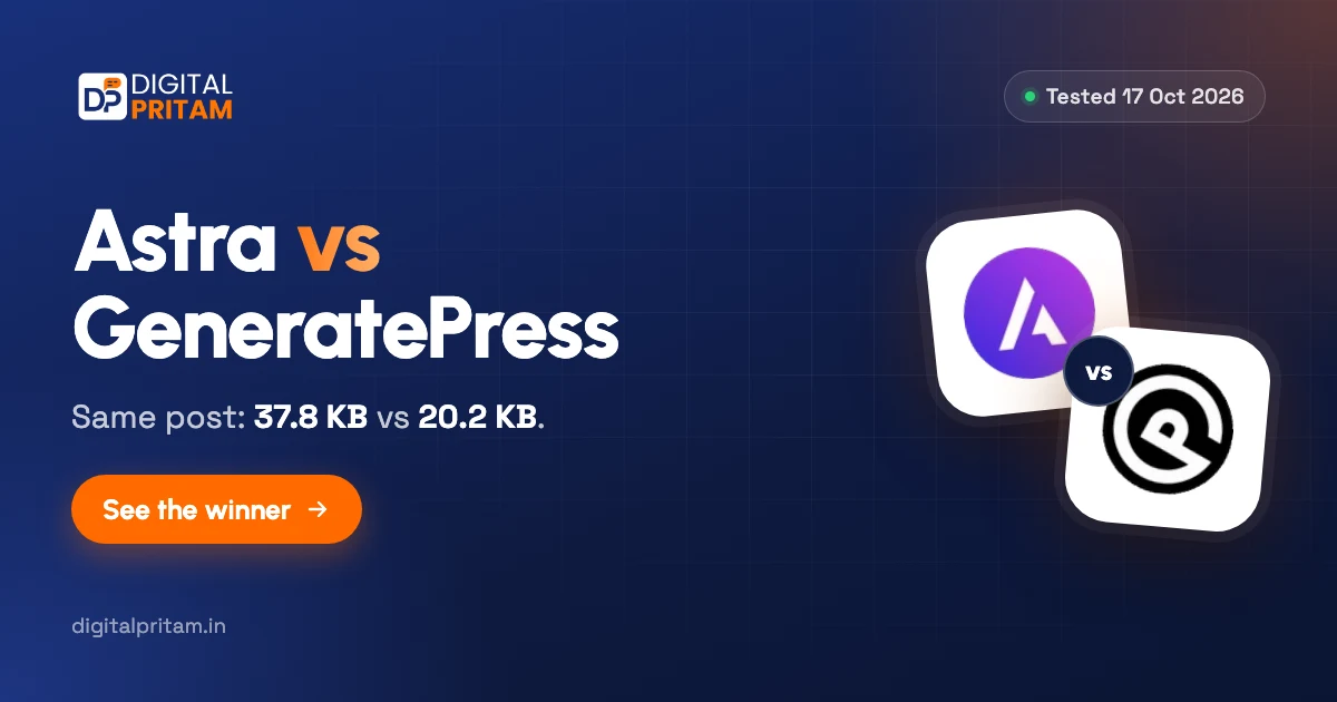 Astra vs GeneratePress page weight compared