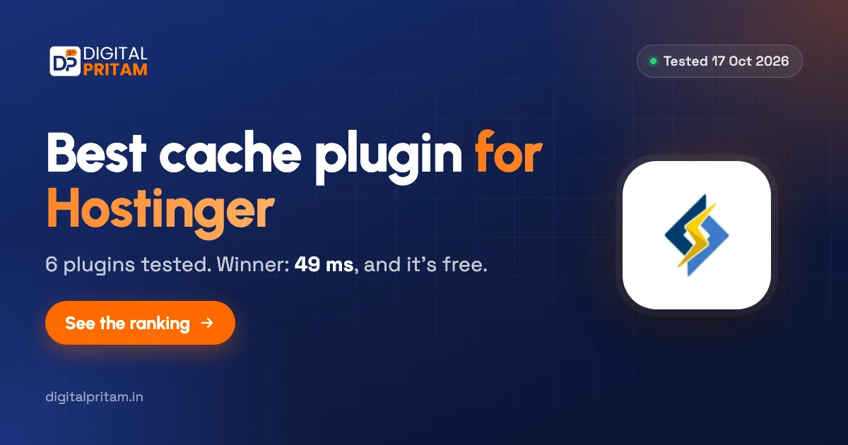 Best cache plugin for Hostinger test results