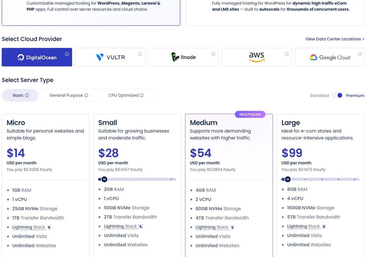 Cloudways official pricing page showing plan prices, 17 Oct 2026