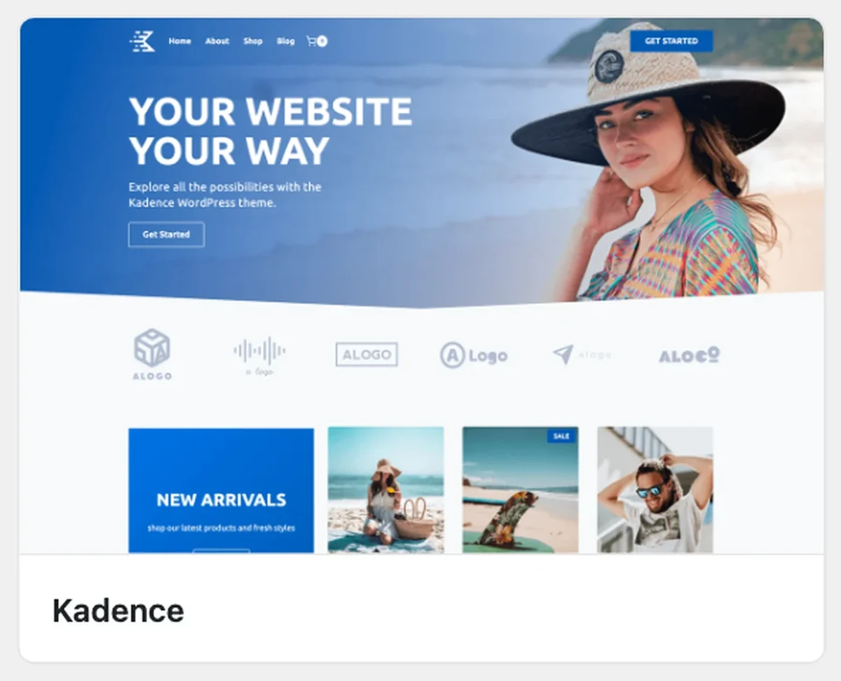 Kadence in the WordPress theme directory