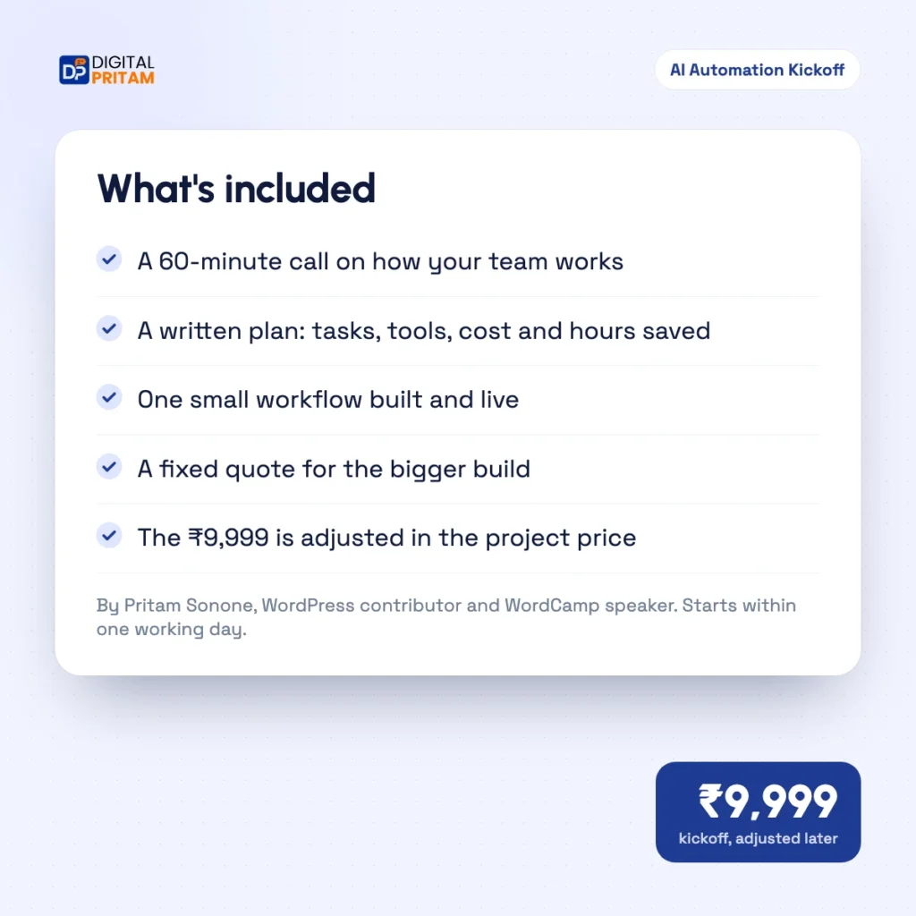 AI Automation Kickoff preview page