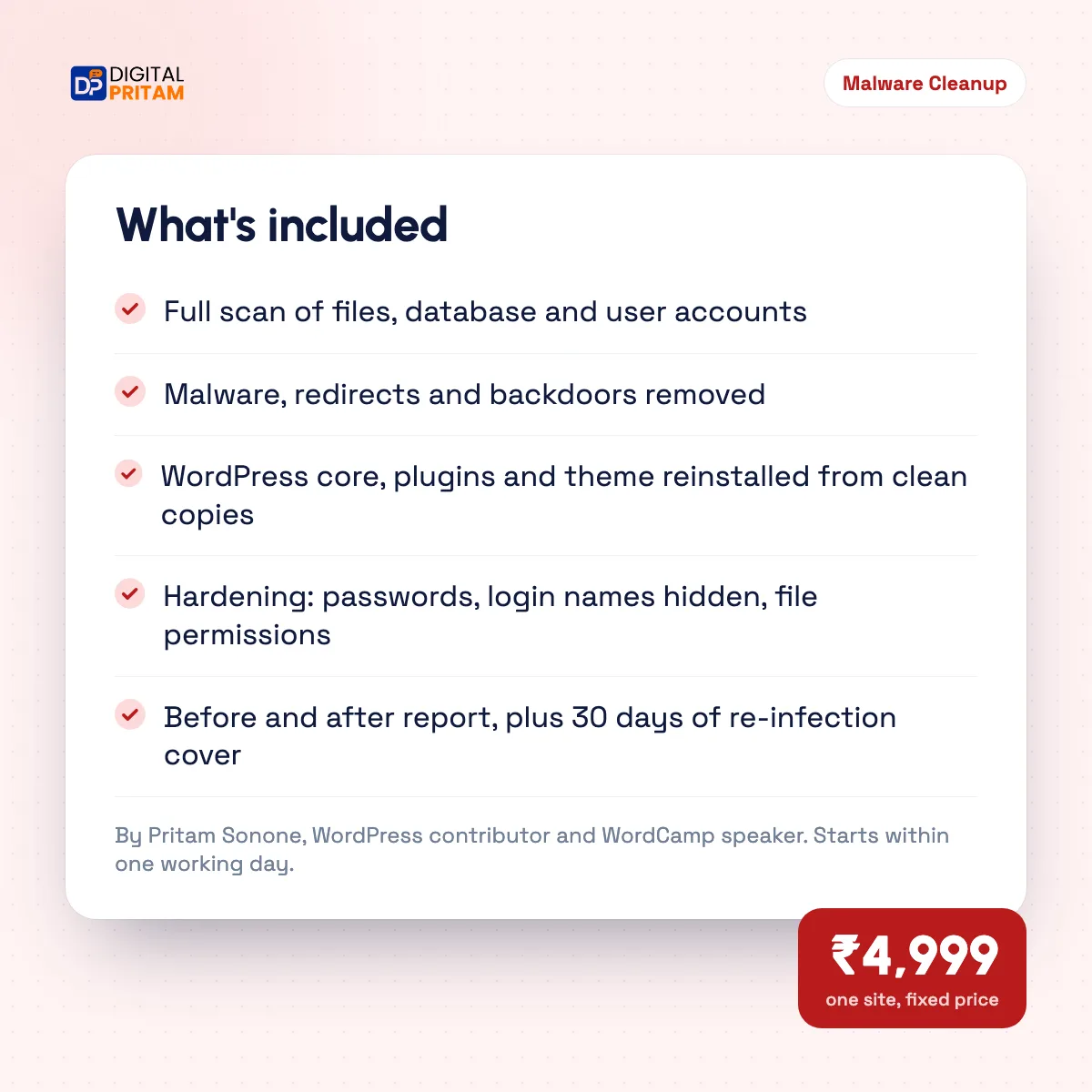 What the Malware Cleanup includes
