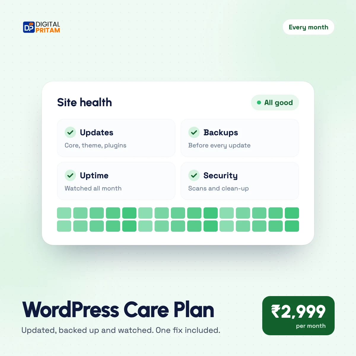 WordPress Care Plan service by Digital Pritam
