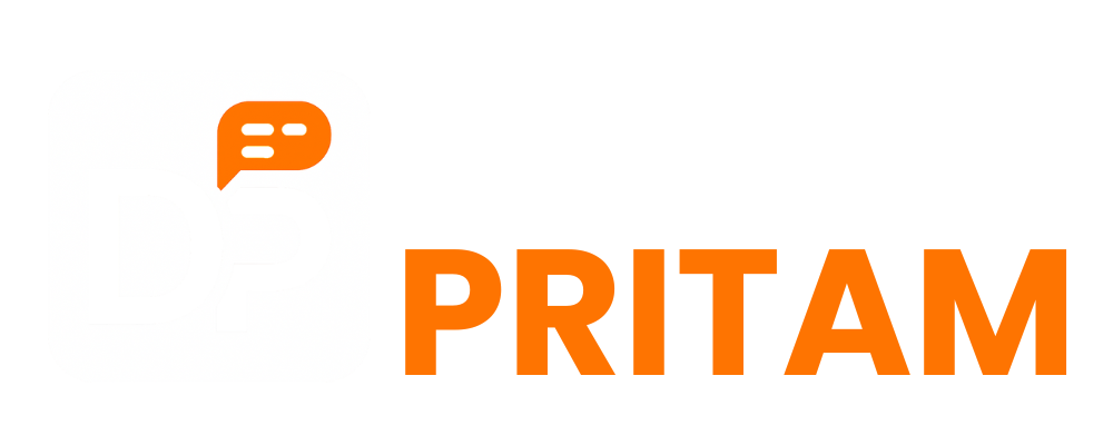 Digital Pritam full logo, reversed